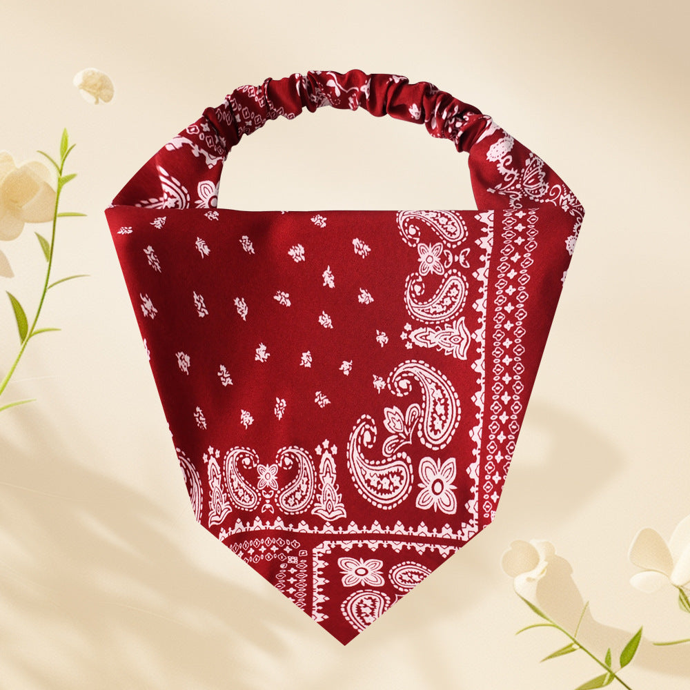 Wholesale Bohemian Style Cashew Flower Stretch Triangle Scarf All-match Headband